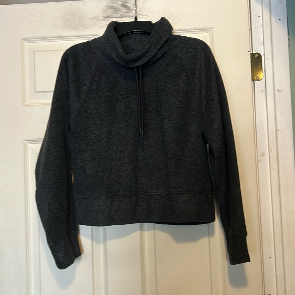 Old Navy Fleece Funnel Neck Gray Sweatshirt Pullover Size Medium